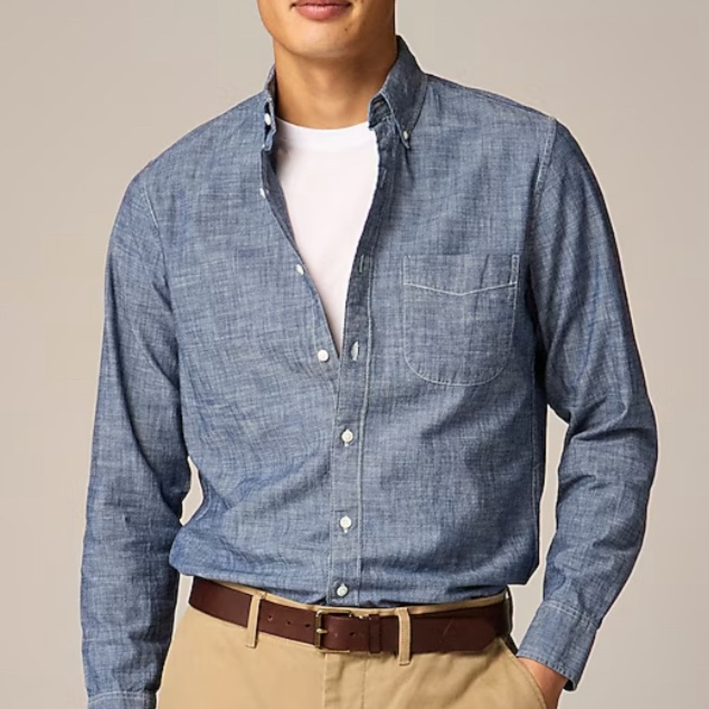 JCrew Chambray Men’s Shirt. Size M. Blue.
